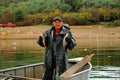 Fisherman - Kerkini lake, Greece Royalty Free Stock Photo