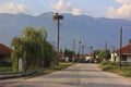 Kerkini Village and Stork nesting Royalty Free Stock Photo