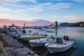 Kerkira, Corfu/ Greece - September 24 2018 : Early morning sunrise view of VlachernÃÂ° monastery, Pontikonissi or mouse island and