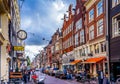 The Kerkstraat with its many historic buildings in the center of the old city of Amsterdam Royalty Free Stock Photo