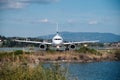 Kerkyra, Greece - 09 24 2022: Front View of White Nose of Finnair Plane At Corfu Airport. The concept of expensive pilot