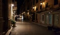 Beautiful view of Kerkyra street by night on Corfu island, Greece Royalty Free Stock Photo