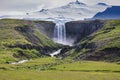 Kerlingarfoss waterfall near olafsvik in summer on iceland