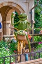 Kermit character topairy displayed at Epcot