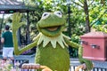 Kermit the Frog  topiary display figure on display at Disney World Royalty Free Stock Photo
