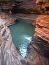 Kermits Pool in Karijini National Park, Western Australia, vertical Royalty Free Stock Photo
