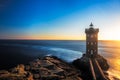 Kermorvan Lighthouse before sunset in Brittany, France