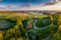 Kernave mound, aerial panorama, Lithuania