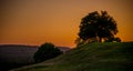 Kernave mound at sunset