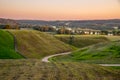 Kernave mound at sunset, Lithuania