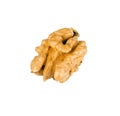 Kernel walnut isolated on the white background closeup. Royalty Free Stock Photo