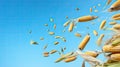 kernels falling corn background