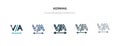 Kerning icon in different style vector illustration. two colored and black kerning vector icons designed in filled, outline, line