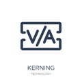 Kerning icon. Trendy flat vector Kerning icon on white background from Technology collection Royalty Free Stock Photo