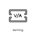 Kerning icon. Trendy modern flat linear vector Kerning icon on w Royalty Free Stock Photo