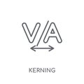 Kerning linear icon. Modern outline Kerning logo concept on whit Royalty Free Stock Photo