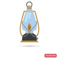 Kerosene lamp color flat icon