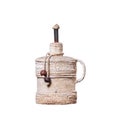 Kerosene lamp decorative with rope isolated on white background , clipping path Royalty Free Stock Photo