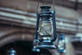 Kerosene lamp hanging on the street Royalty Free Stock Photo