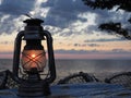 Kerosene Lantern Sunset