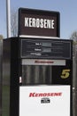 Kerosene pump at a gas station. Kerosene is used in oil lamps to cleaning agents, jet fuel, heating oil or for cooking Royalty Free Stock Photo