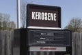 Kerosene pump at a gas station. Kerosene is used in oil lamps to cleaning agents, jet fuel, heating oil or for cooking Royalty Free Stock Photo