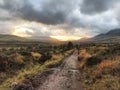 Kerry way sunset Cahersiveen hiking Royalty Free Stock Photo