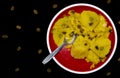 Kesari -Indian sweet made with semolina, selective focus Royalty Free Stock Photo