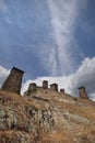 Keselo Fortress Towers in Upper Omalo Village, Tusheti, Georgia