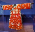 Kesi Tapetry Qing Emperor Guangxu Satin Outer Gown Empress Costumes Palace Museum Embroidered Butterflies Peonies Orchids