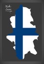 Keski-Suomi map of Finland with Finnish national flag illustration