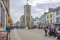 Keswick Cumbria UK April 15 2019 Tourists in keswick town centre