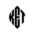 KET circle letter logo design with circle and ellipse shape. KET ellipse letters with typographic style. The three initials form a