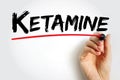 Ketamine is a dissociative anesthetic used medically for induction and maintenance of anesthesia, text concept background