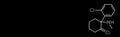 Ketamine. Dissociative ketamine. Chemical formula, molecular structure. Ilustration background for your desigen.