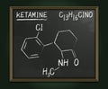 Ketamine, ketalar molecule. Structural chemical formula. Vector