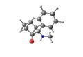 Ketamine molecule on white