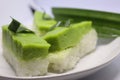 Ketan Talam Pandan Cake culinary from Indonesia Royalty Free Stock Photo