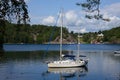 Sailing boat at anchor. Norway.