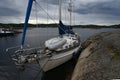 Cruising sailboat in Norway.