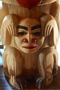 Ketchikan, Alaska: Detail of a totem in the clan house at Potlatch Totem Park Royalty Free Stock Photo