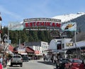 Ketchikan Alaska Sign Downtown Snow Mountains