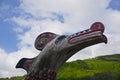 Ketchikan, Alaska: A totem on the grounds of Potlatch Totem Park Royalty Free Stock Photo