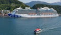 Ketchikan, Alaska USA - May 27, 2019: cruise ferry liner with lifeboat