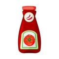 Ketchup bottle isolated on white background. Red tomato sauce and dressing in plastic package. Royalty Free Stock Photo