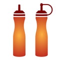Ketchup bottle / mustard squeeze bottle vector color icon for apps and websites Royalty Free Stock Photo