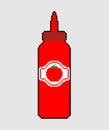 Ketchup bottle pixel art. Packing ketchup pixelated. 8bit illustration