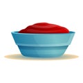 Ketchup bowl icon, cartoon style Royalty Free Stock Photo