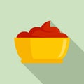 Ketchup bowl icon, flat style Royalty Free Stock Photo