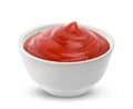 Ketchup in bowl isolated on white background. One of the collection of various sauces